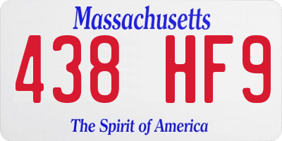 MA license plate 438HF9