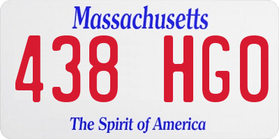 MA license plate 438HG0
