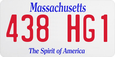 MA license plate 438HG1