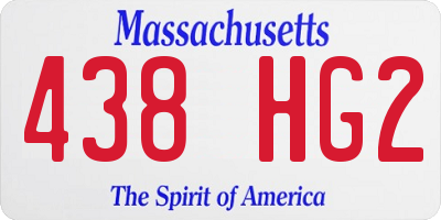 MA license plate 438HG2