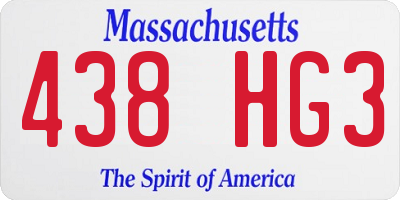 MA license plate 438HG3