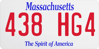 MA license plate 438HG4