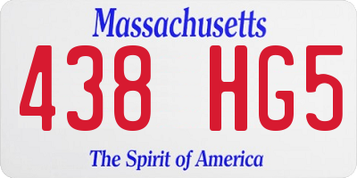 MA license plate 438HG5