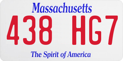 MA license plate 438HG7