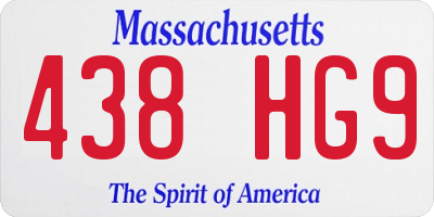 MA license plate 438HG9