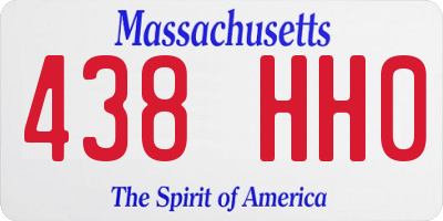 MA license plate 438HH0