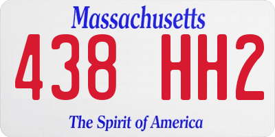 MA license plate 438HH2