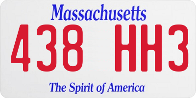 MA license plate 438HH3