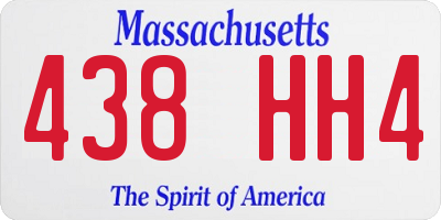 MA license plate 438HH4