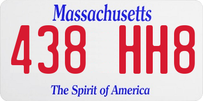 MA license plate 438HH8