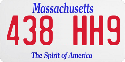 MA license plate 438HH9