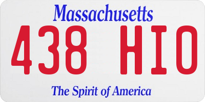 MA license plate 438HI0