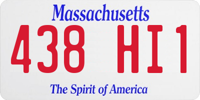 MA license plate 438HI1