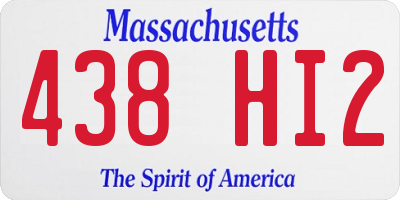MA license plate 438HI2