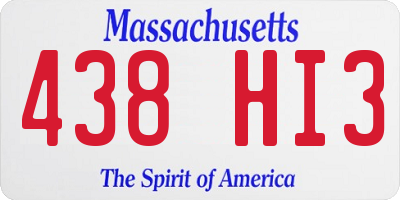 MA license plate 438HI3