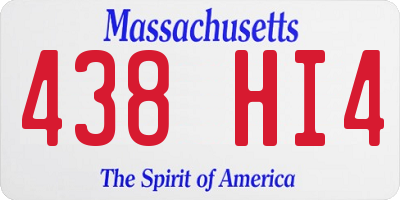 MA license plate 438HI4