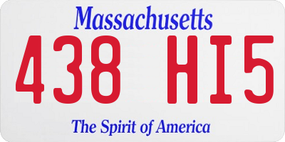 MA license plate 438HI5