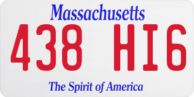 MA license plate 438HI6