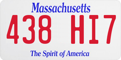 MA license plate 438HI7