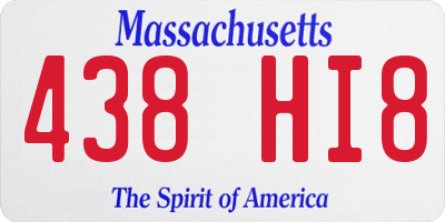 MA license plate 438HI8