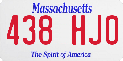 MA license plate 438HJ0