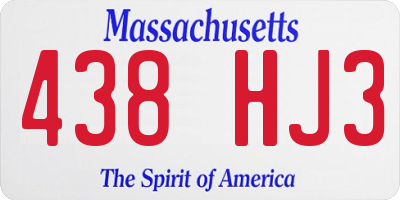 MA license plate 438HJ3
