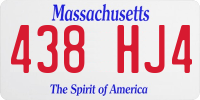 MA license plate 438HJ4