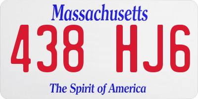 MA license plate 438HJ6
