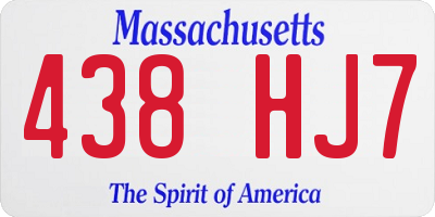 MA license plate 438HJ7
