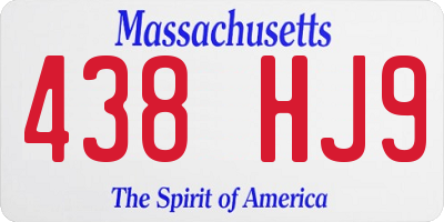 MA license plate 438HJ9
