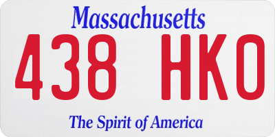 MA license plate 438HK0