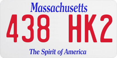 MA license plate 438HK2