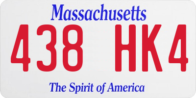 MA license plate 438HK4