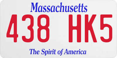 MA license plate 438HK5