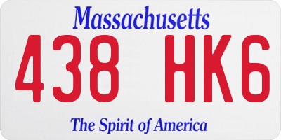 MA license plate 438HK6