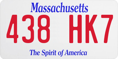 MA license plate 438HK7