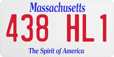 MA license plate 438HL1