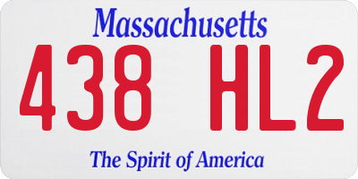 MA license plate 438HL2