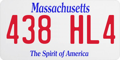 MA license plate 438HL4
