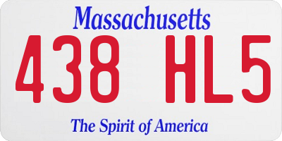 MA license plate 438HL5
