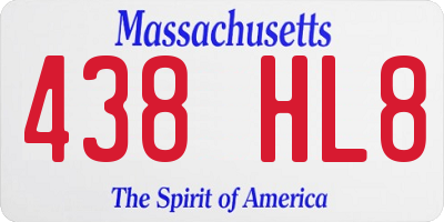 MA license plate 438HL8