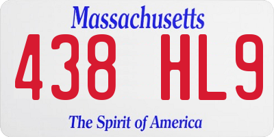 MA license plate 438HL9