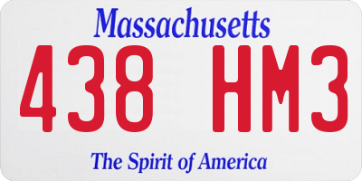 MA license plate 438HM3