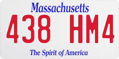 MA license plate 438HM4