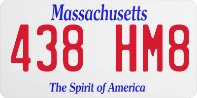 MA license plate 438HM8
