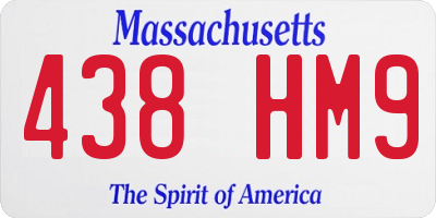 MA license plate 438HM9