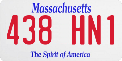 MA license plate 438HN1