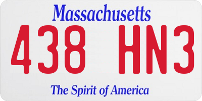 MA license plate 438HN3