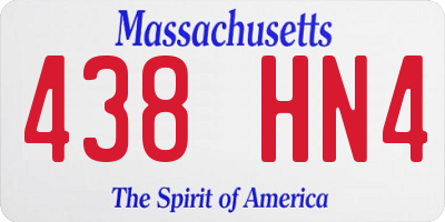 MA license plate 438HN4