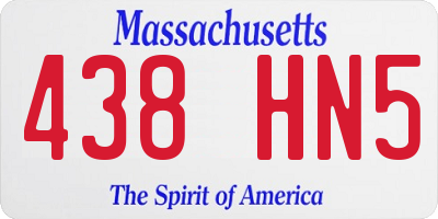 MA license plate 438HN5